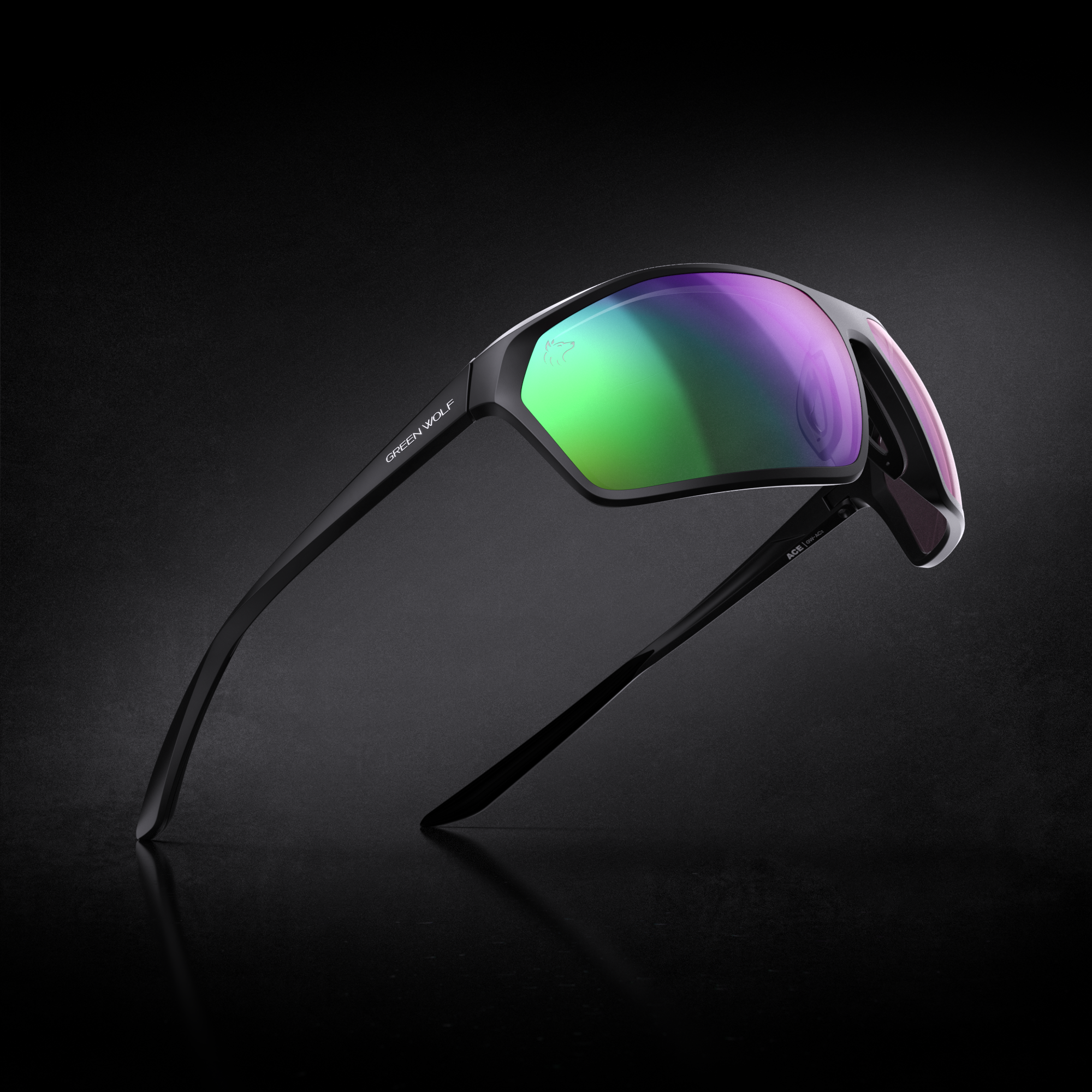 Alternative view of Green Wolf Ace - Black Green